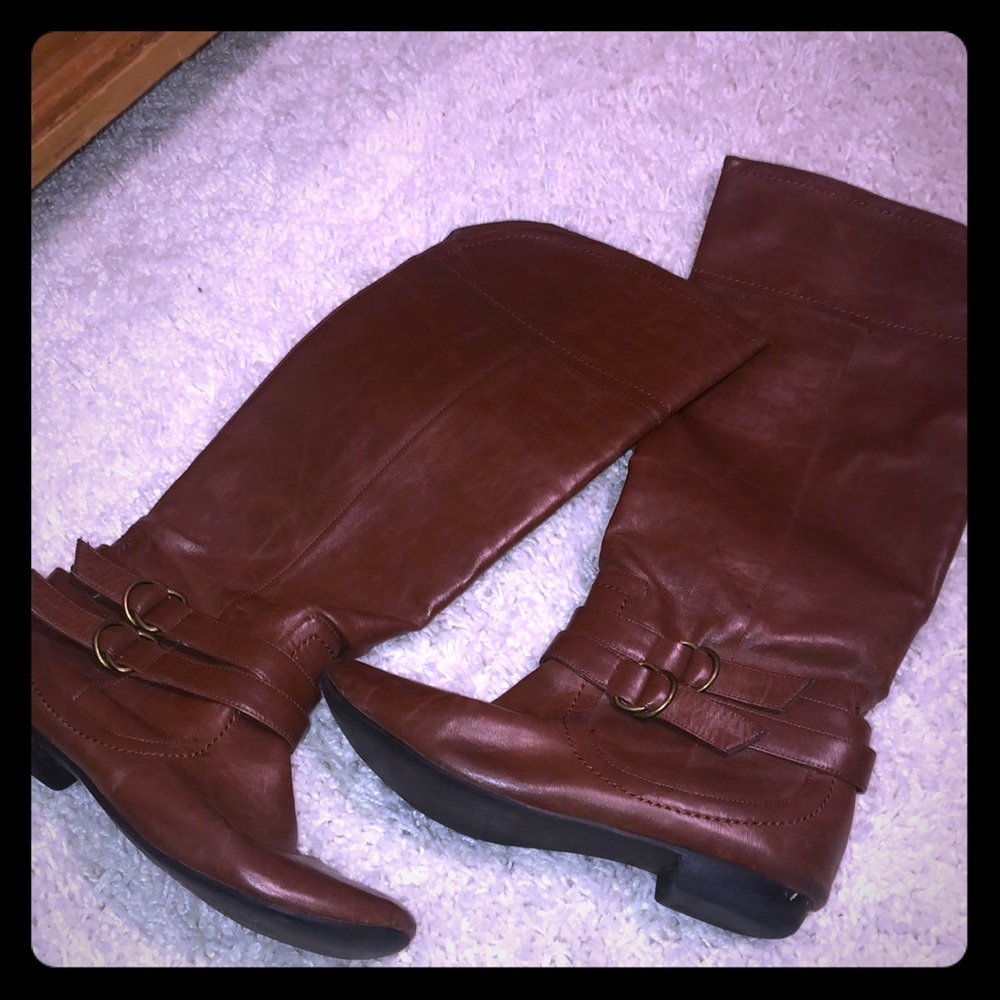 Brown riding boots